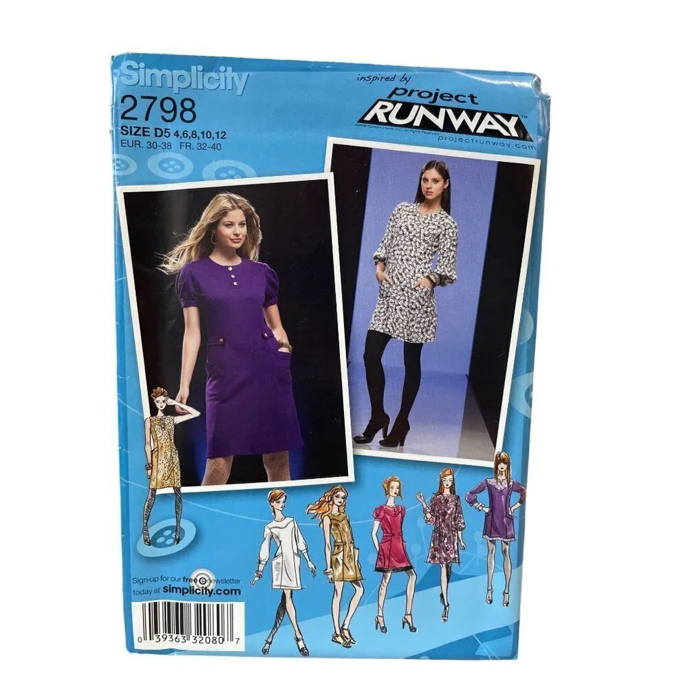 Simplicity Sewing Pattern 2798 Dress Misses Size 4-12‎